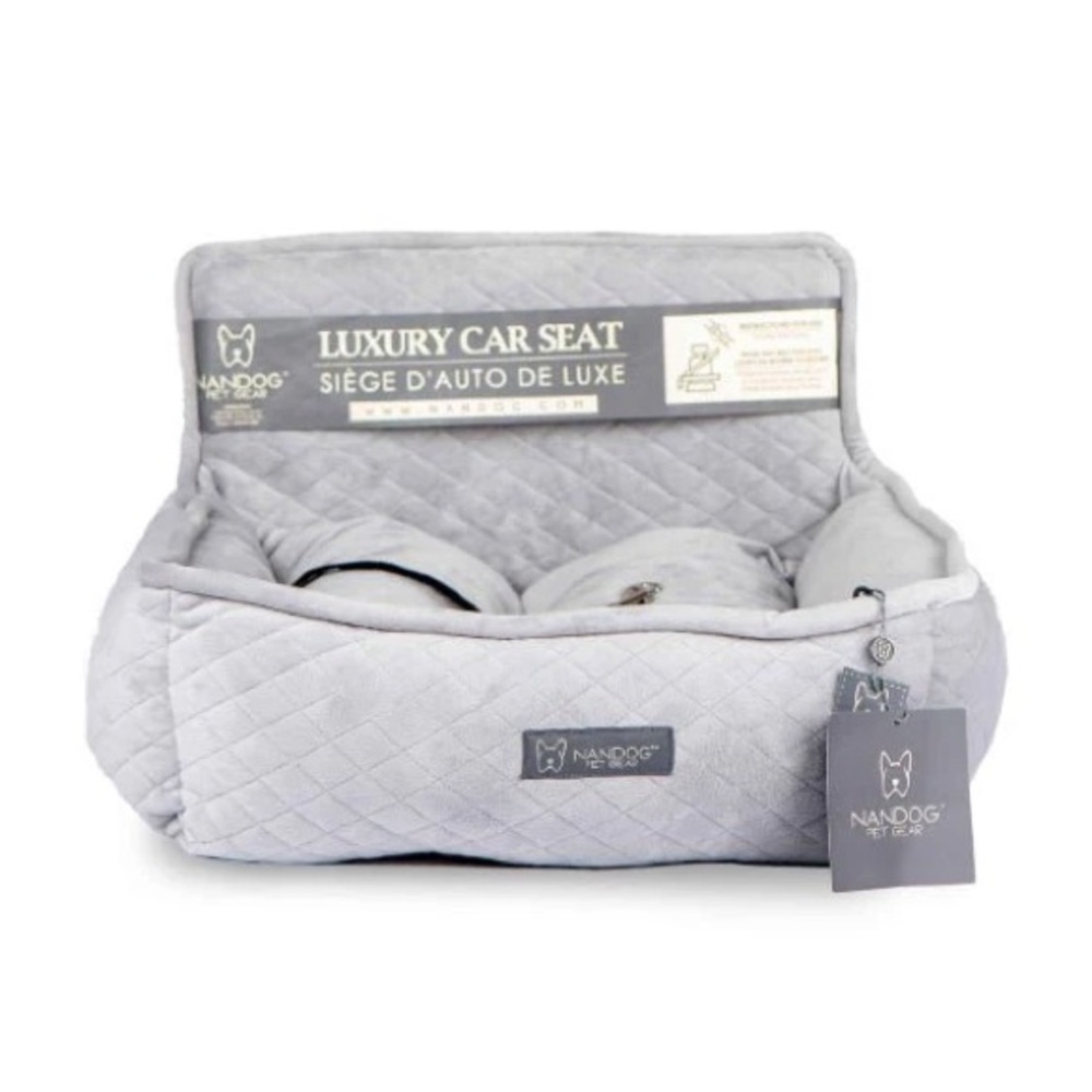 Nandog Pet Gear Luxury Dog Car Seat Light Gray